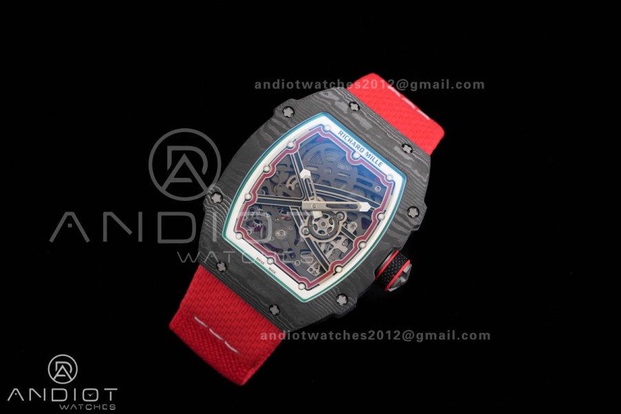 AVF RM67-02 Black NTPT Italy Dial on Red Nylon strap CRMA7 Clone