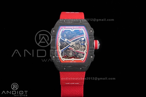 AVF RM67-02 Black NTPT Spain Skeleton Dial on Red ...