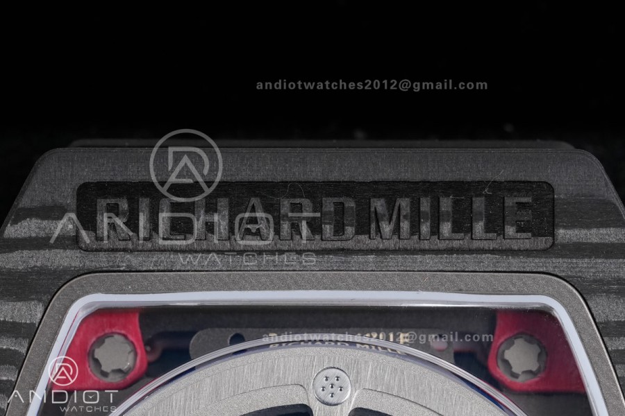 AVF RM67-02 Black NTPT Spain Skeleton Dial on Red Elastic strap CRMA7 Clone