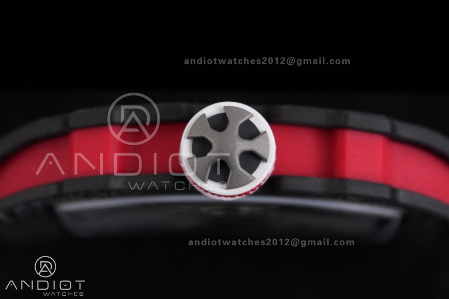 AVF RM67-02 Black NTPT Spain Skeleton Dial on Red Elastic strap CRMA7 Clone