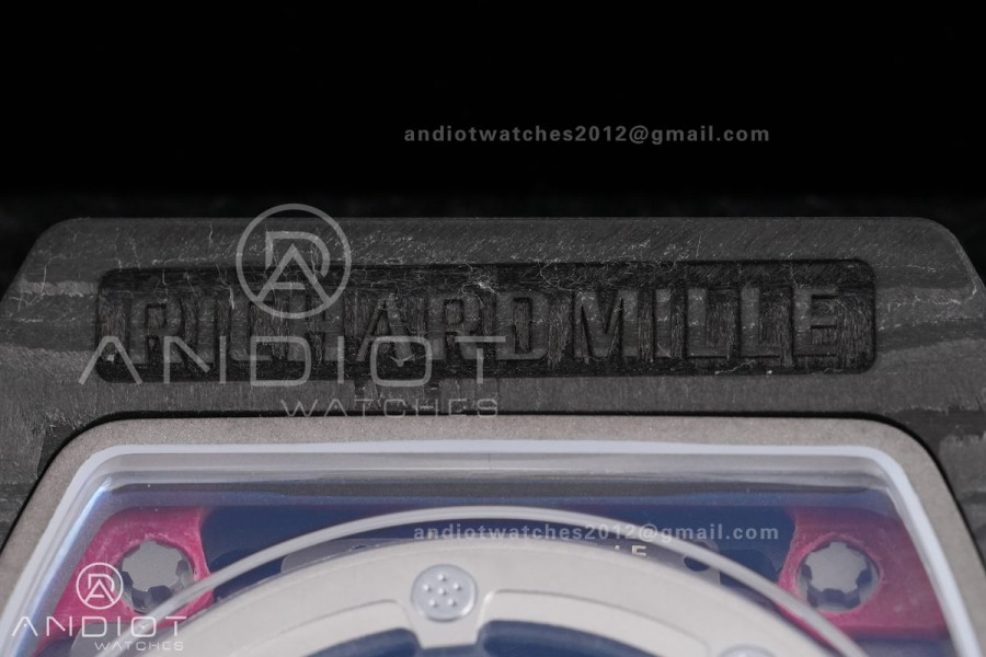 AVF RM67-02 Germany Black NTPT Spain Skeleton Dial on Red Elastic strap CRMA7 Clone