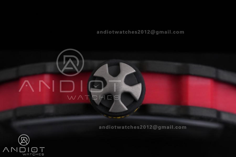 AVF RM67-02 Germany Black NTPT Spain Skeleton Dial on Red Elastic strap CRMA7 Clone