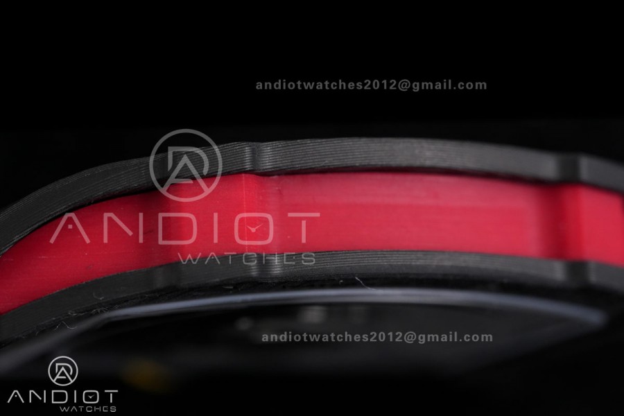 AVF RM67-02 Germany Black NTPT Spain Skeleton Dial on Red Elastic strap CRMA7 Clone