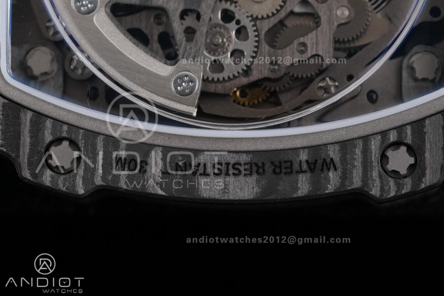 AVF RM67-02 Black NTPT Spain Skeleton Dial on Yellow Elastic strap CRMA7 Clone