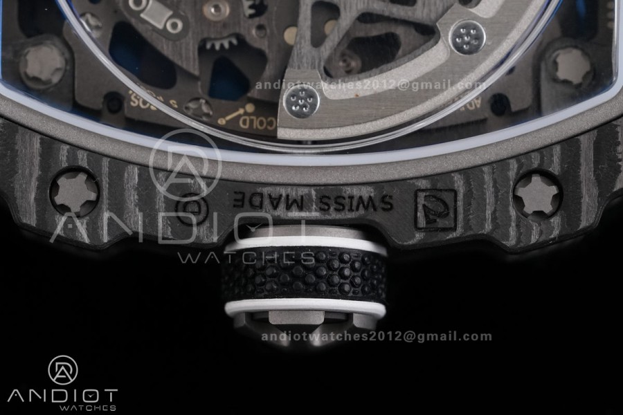 AVF RM67-02 Black NTPT Spain Skeleton Dial on Yellow Elastic strap CRMA7 Clone