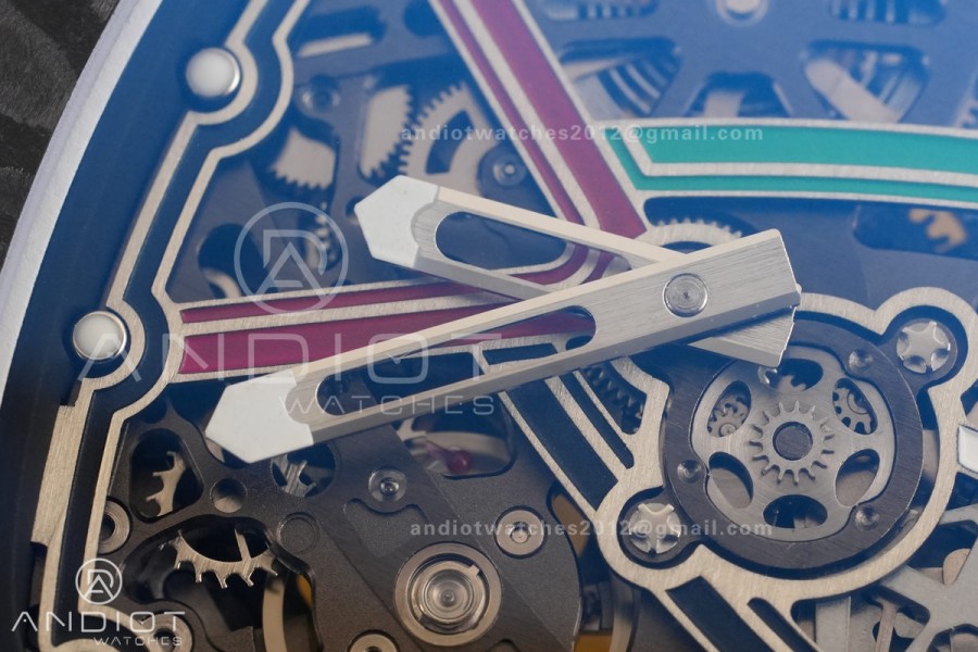 AVF RM67-02 Black NTPT Spain Skeleton Dial on Yellow Elastic strap CRMA7 Clone