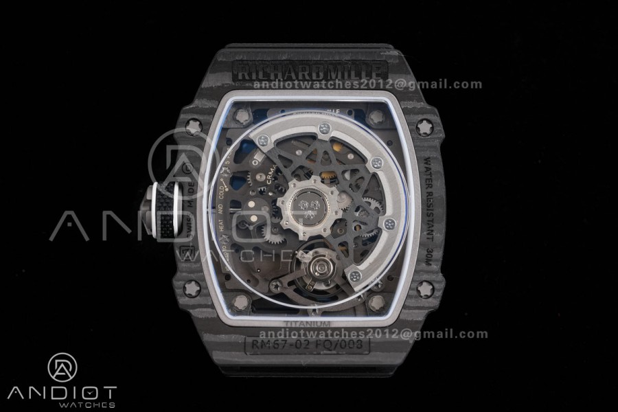 AVF RM67-02 Black NTPT Spain Skeleton Dial on Yellow Elastic strap CRMA7 Clone