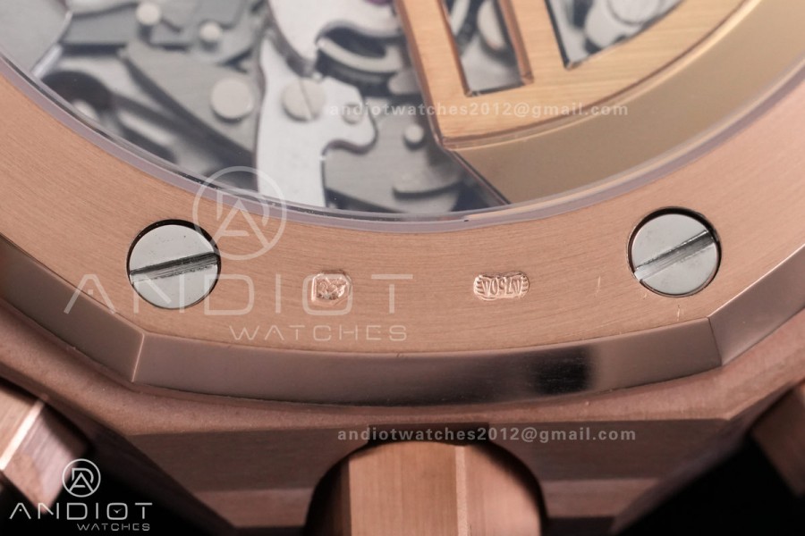 Royal Oak Chrono 26240 RG DDF 1:1 Best Edition Brown Dial on Brown Leather Bracelet DD4401 Super Clone (SW Dial)