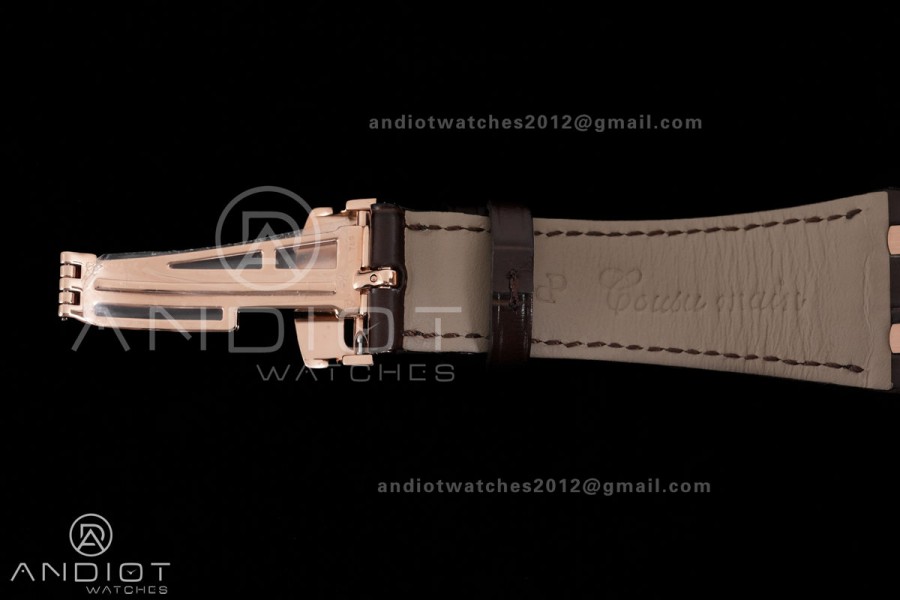 Royal Oak Chrono 26240 RG DDF 1:1 Best Edition Brown Dial on Brown Leather Bracelet DD4401 Super Clone (SW Dial)