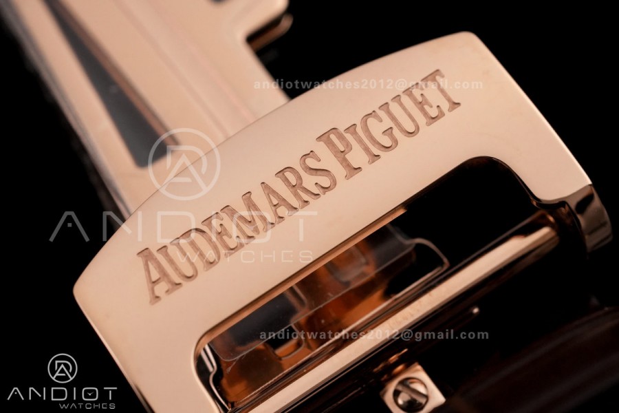 Royal Oak Chrono 26240 RG DDF 1:1 Best Edition Brown Dial on Brown Leather Bracelet DD4401 Super Clone (SW Dial)