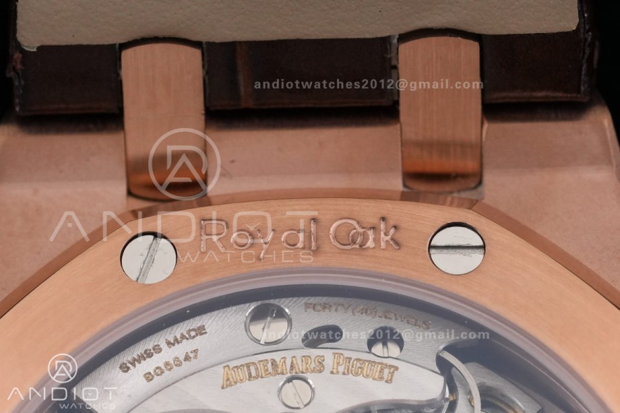 Royal Oak Chrono 26240 RG DDF 1:1 Best Edition White Dial on Brown Leather Bracelet DD4401 Super Clone (SW Dial)