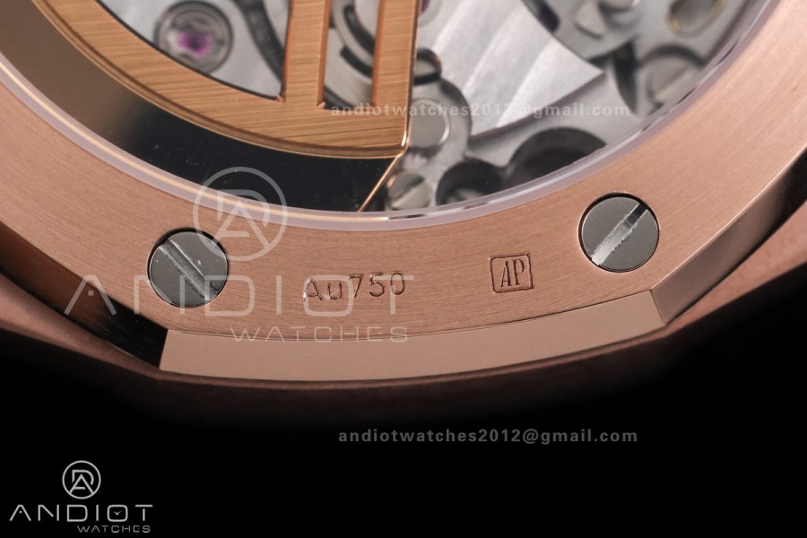 Royal Oak Chrono 26240 RG DDF 1:1 Best Edition White Dial on Brown Leather Bracelet DD4401 Super Clone (SW Dial)