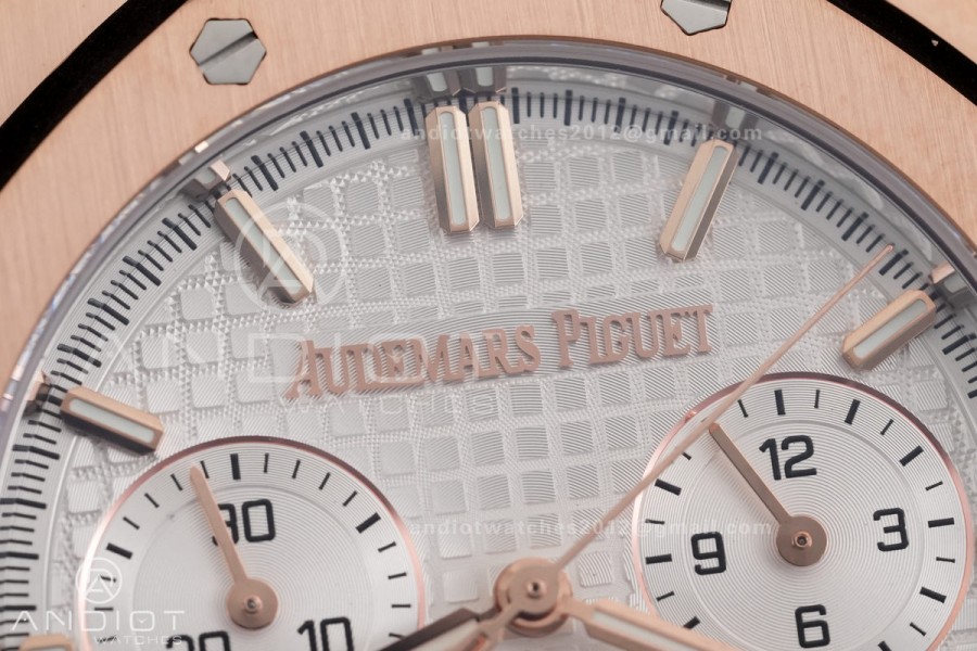 Royal Oak Chrono 26240 RG DDF 1:1 Best Edition White Dial on Brown Leather Bracelet DD4401 Super Clone (SW Dial)