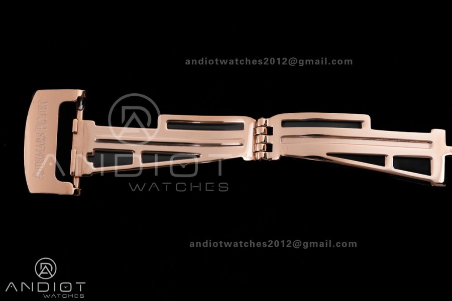 Royal Oak Chrono 26240 RG DDF 1:1 Best Edition Blue/RG Dial on Blue Leather Strap DD4401 Super Clone (SW Dial)