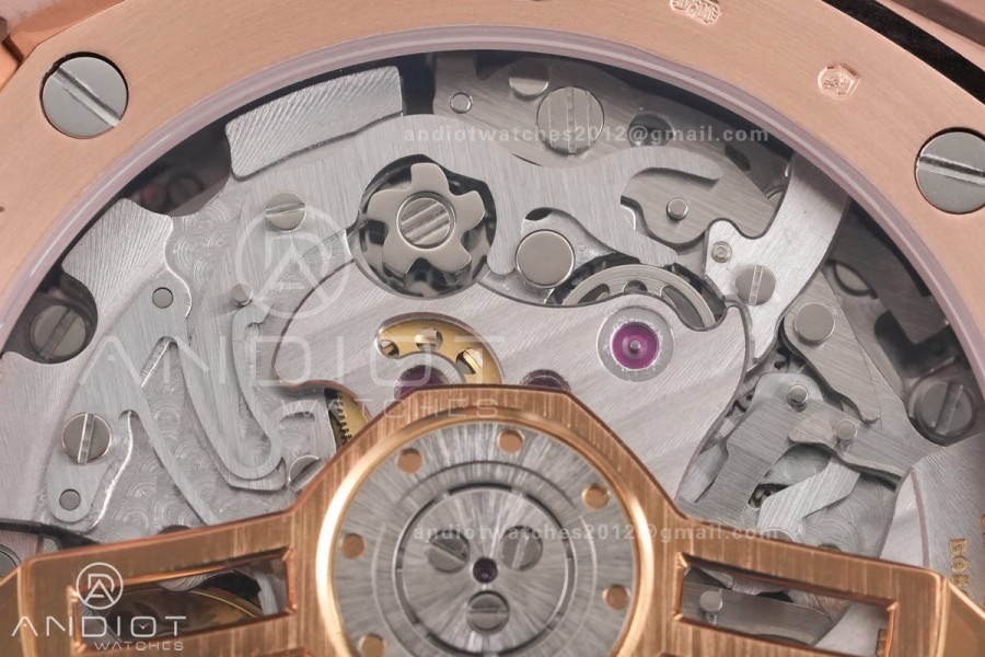 Royal Oak Chrono 26240 RG DDF 1:1 Best Edition Blue/RG Dial on Blue Leather Strap DD4401 Super Clone (SW Dial)