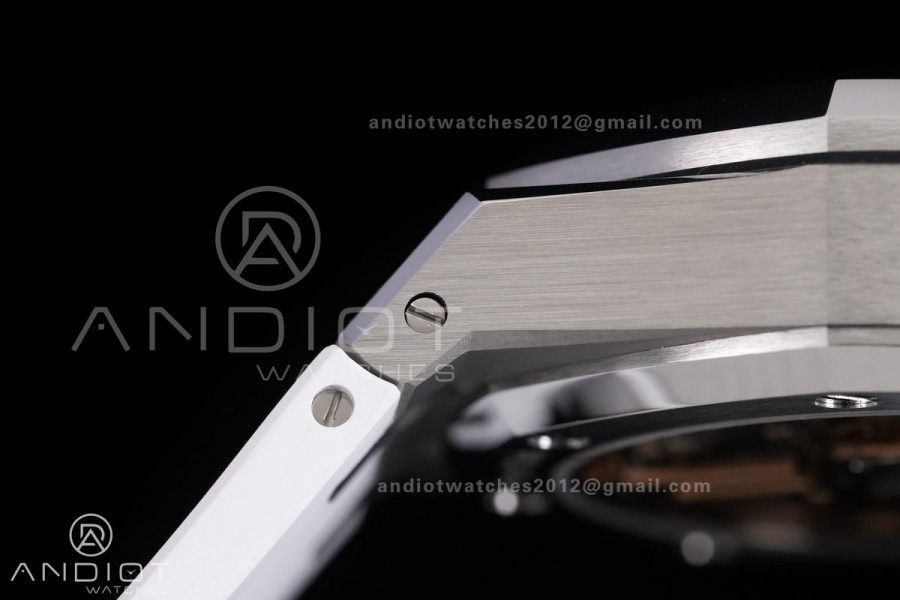 Royal Oak Chrono 26240 SS DDF 1:1 Best Edition White Dial on White Rubber Strap DD4401 Super Clone (SW Dial)