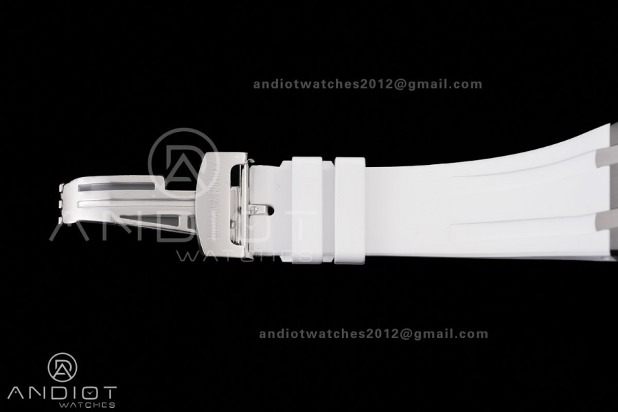 Royal Oak Chrono 26240 SS DDF 1:1 Best Edition White Dial on White Rubber Strap DD4401 Super Clone (SW Dial)