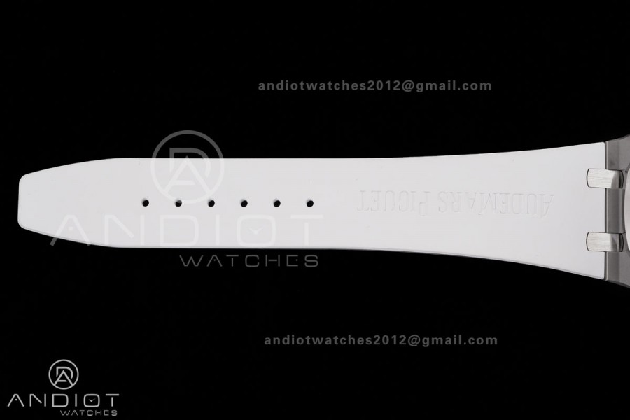 Royal Oak Chrono 26240 SS DDF 1:1 Best Edition White Dial on White Rubber Strap DD4401 Super Clone (SW Dial)