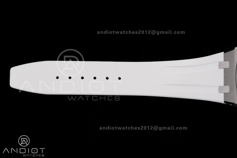 Royal Oak Chrono 26240 SS DDF 1:1 Best Edition White Dial on White Rubber Strap DD4401 Super Clone (SW Dial)