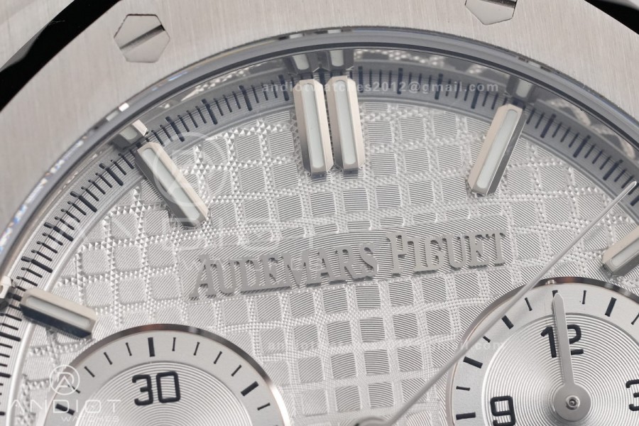 Royal Oak Chrono 26240 SS DDF 1:1 Best Edition White Dial on White Rubber Strap DD4401 Super Clone (SW Dial)