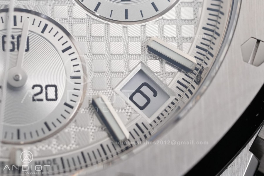 Royal Oak Chrono 26240 SS DDF 1:1 Best Edition White Dial on White Rubber Strap DD4401 Super Clone (SW Dial)