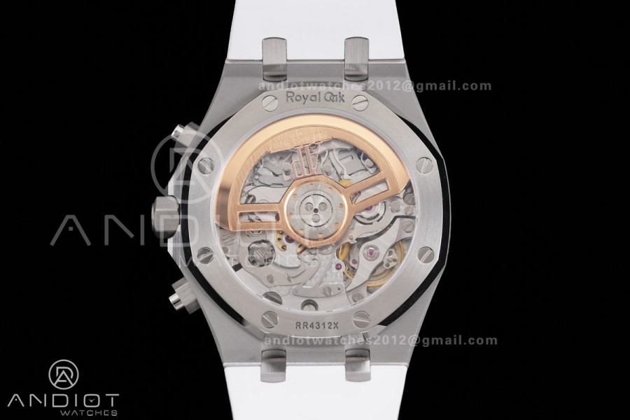 Royal Oak Chrono 26240 SS DDF 1:1 Best Edition White Dial on White Rubber Strap DD4401 Super Clone (SW Dial)