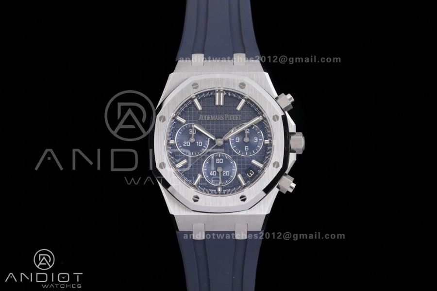 Royal Oak Chrono 26240 SS DDF 1:1 Best Edition Blue Dial on Rubber Strap DD4401 Super Clone (SW Dial)