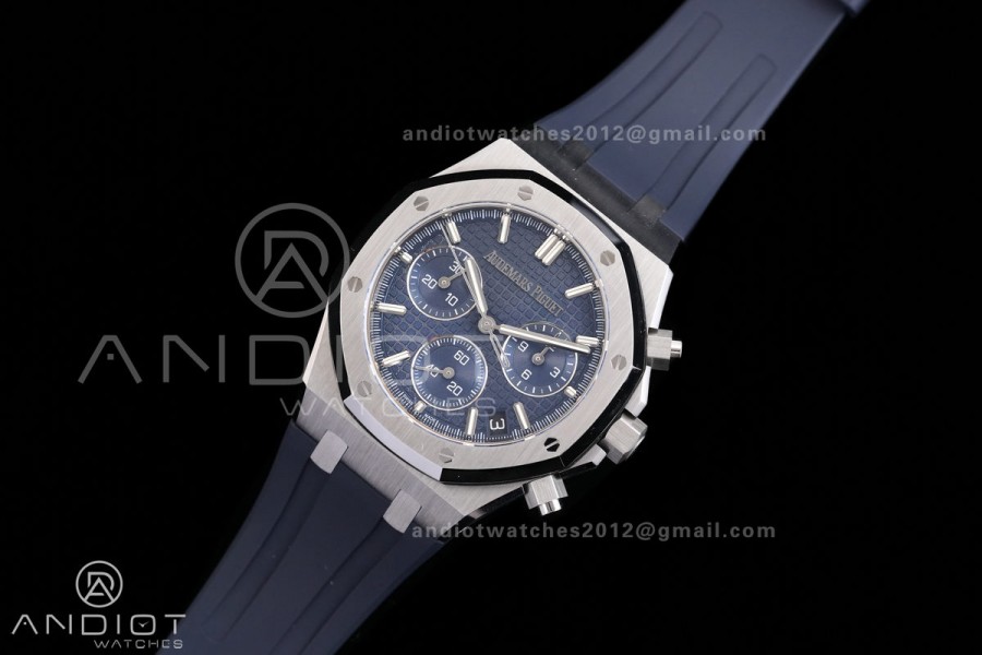 Royal Oak Chrono 26240 SS DDF 1:1 Best Edition Blue Dial on Rubber Strap DD4401 Super Clone (SW Dial)