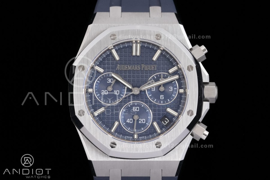 Royal Oak Chrono 26240 SS DDF 1:1 Best Edition Blue Dial on Rubber Strap DD4401 Super Clone (SW Dial)
