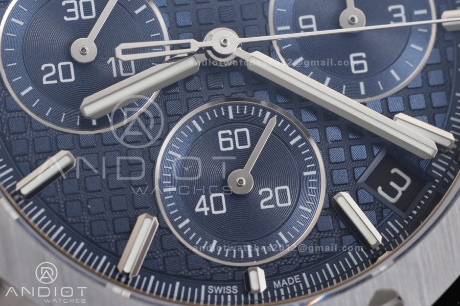 Royal Oak Chrono 26240 SS DDF 1:1 Best Edition Blue Dial on Rubber Strap DD4401 Super Clone (SW Dial)
