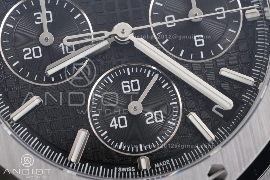 Royal Oak Chrono 26240 SS DDF 1:1 Best Edition Black Dial on Rubber Strap DD4401 Super Clone (SW Dial)