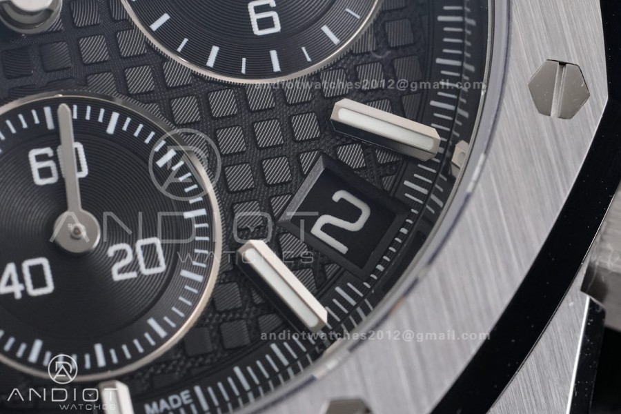 Royal Oak Chrono 26240 SS DDF 1:1 Best Edition Black Dial on Rubber Strap DD4401 Super Clone (SW Dial)