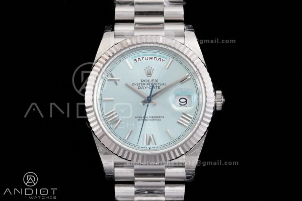 DayDate 40 228239 VSF 1:1 Best Edition Ice Blue Ro...