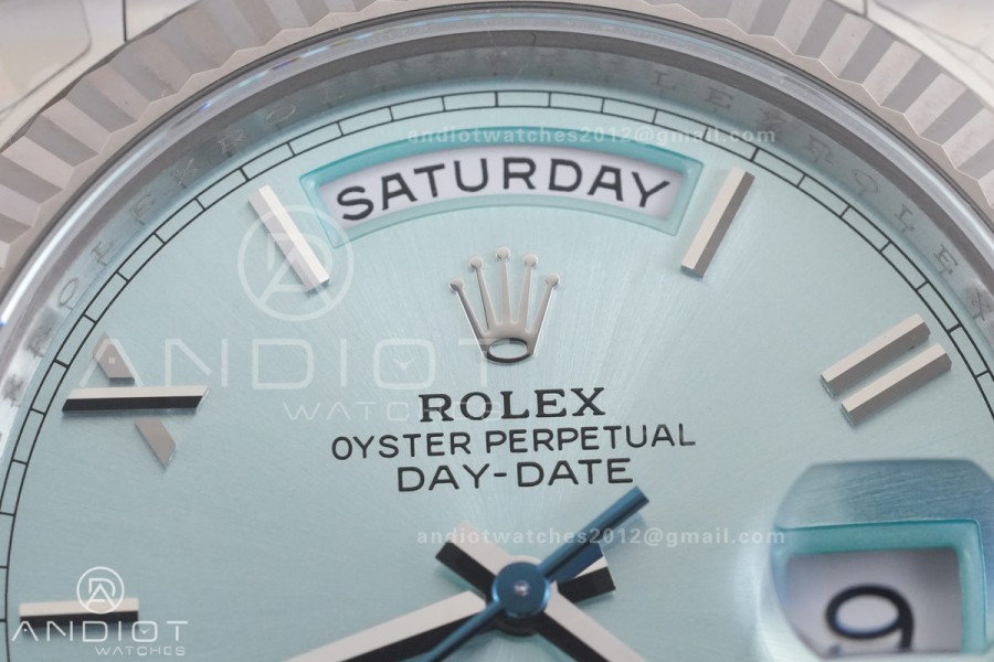 DayDate 40 228239 VSF 1:1 Best Edition Ice Blue Roman Dial on President Bracelet VS3255