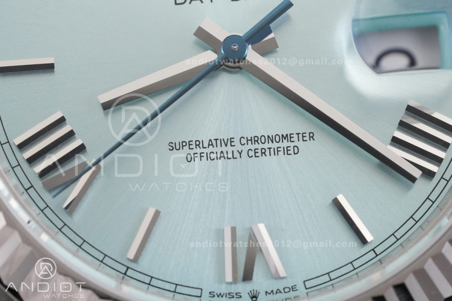 DayDate 40 228239 VSF 1:1 Best Edition Ice Blue Roman Dial on President Bracelet VS3255