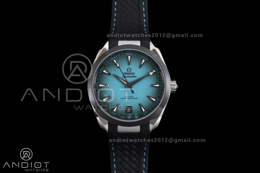 Aqua Terra 150M SS VSF 1:1 Best Edition Turquoise Dial On Black Rubber Strap Super Clone A8900