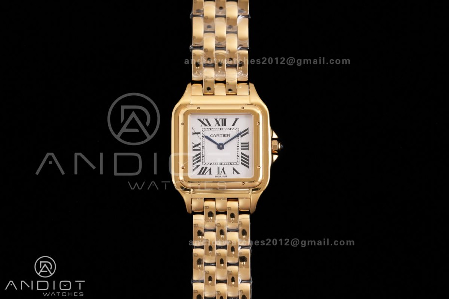 Panthère 31mm BVF 1:1 Best Edition YG White Dial on YG Bracelet Ronda Quartz