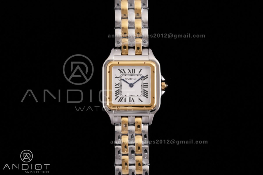 Panthère 31mm BVF 1:1 Best Edition SS/YG White Dial on SS/YG Bracelet Ronda Quartz