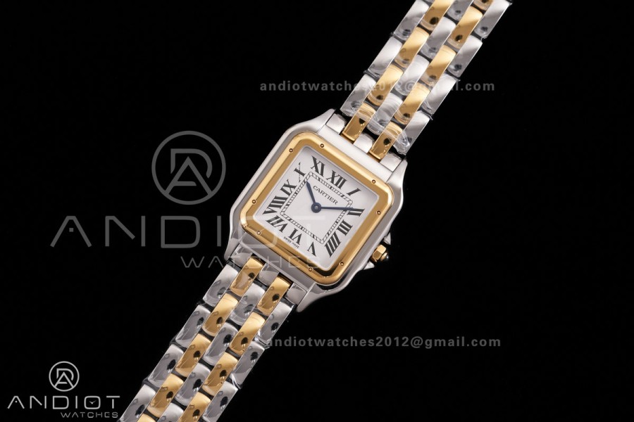 Panthère 31mm BVF 1:1 Best Edition SS/YG White Dial on SS/YG Bracelet Ronda Quartz