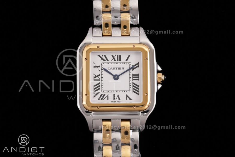 Panthère 31mm BVF 1:1 Best Edition SS/YG White Dial on SS/YG Bracelet Ronda Quartz