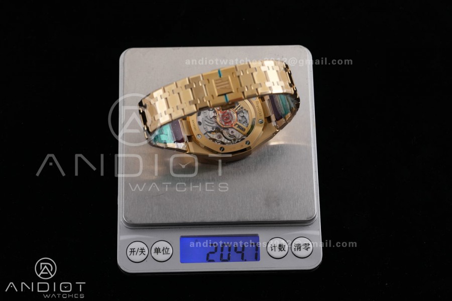 Royal Oak Chrono 26240 Frosted YG DDF 1:1 Best Edition YG Smoked Dial on YG Bracelet DD4401 Super Clone (SW Dial)