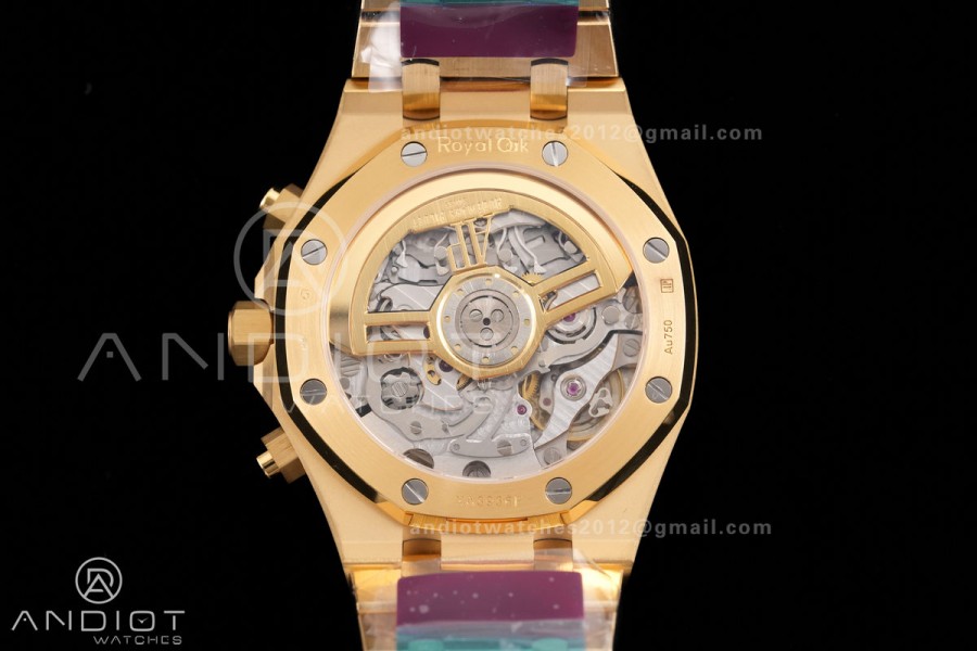 Royal Oak Chrono 26240 Frosted YG DDF 1:1 Best Edition YG Smoked Dial on YG Bracelet DD4401 Super Clone (SW Dial)
