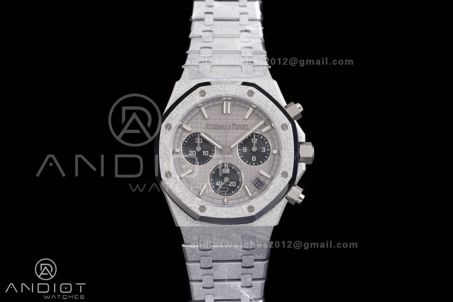 Royal Oak Chrono 26240 Frosted SS DDF 1:1 Best Edition Gray/Black Dial on SS Bracelet DD4401 Super Clone (SW Dial)