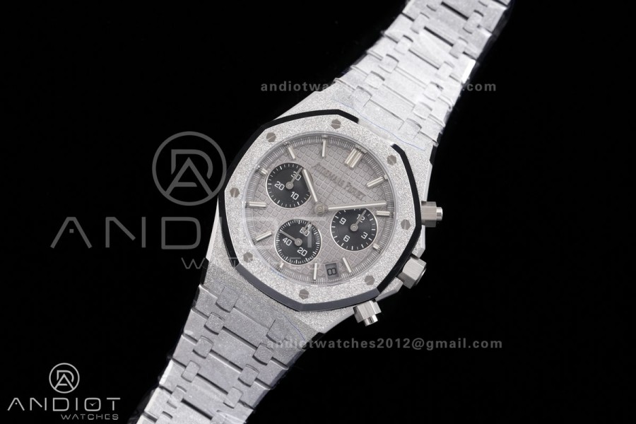 Royal Oak Chrono 26240 Frosted SS DDF 1:1 Best Edition Gray/Black Dial on SS Bracelet DD4401 Super Clone (SW Dial)