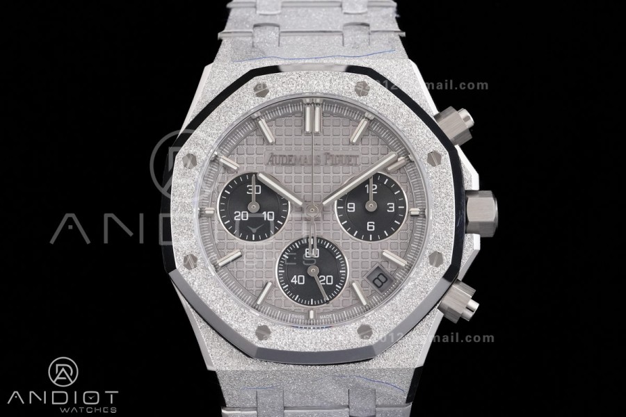Royal Oak Chrono 26240 Frosted SS DDF 1:1 Best Edition Gray/Black Dial on SS Bracelet DD4401 Super Clone (SW Dial)