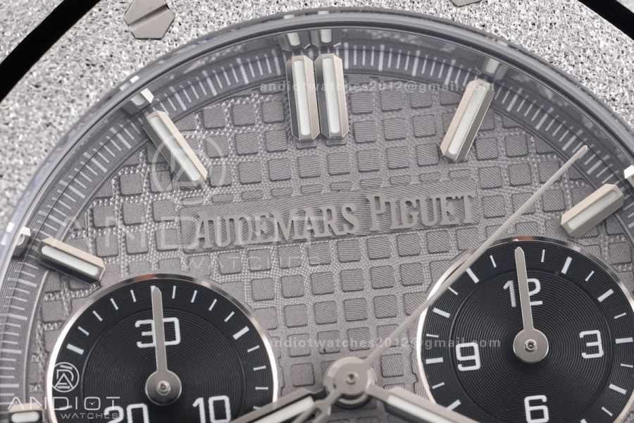 Royal Oak Chrono 26240 Frosted SS DDF 1:1 Best Edition Gray/Black Dial on SS Bracelet DD4401 Super Clone (SW Dial)