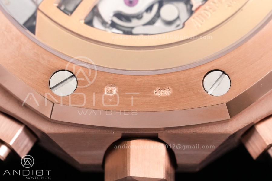 Royal Oak Chrono 26240 Frosted RG DDF 1:1 Best Edition Blue/RG Dial on RG Bracelet DD4401 Super Clone (SW Dial)