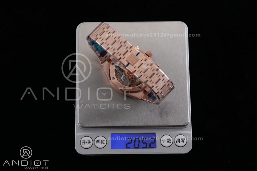 Royal Oak Chrono 26240 Frosted RG DDF 1:1 Best Edition Blue/RG Dial on RG Bracelet DD4401 Super Clone (SW Dial)