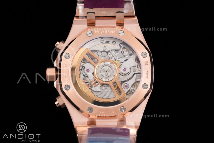 Royal Oak Chrono 26240 Frosted RG DDF 1:1 Best Edition Blue/RG Dial on RG Bracelet DD4401 Super Clone (SW Dial)