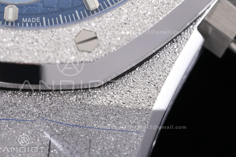 Royal Oak Chrono 26240 Frosted SS DDF 1:1 Best Edition Ice Blue Dial on Bracelet DD4401 Super Clone (SW Dial)